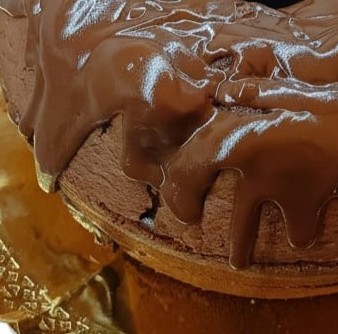 Detalhe da massa do bolo